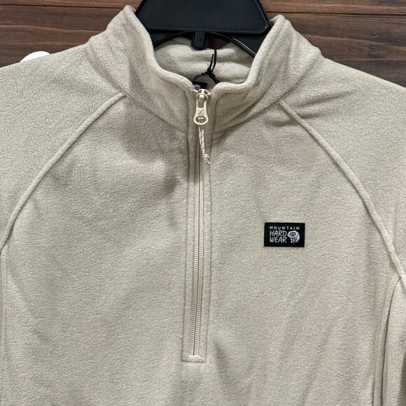 MOUNTAIN HARDWEAR MICROCHILL 1/4 ZIP PULLOVER WOMEN'S LARGE Fleece Warm Beige - Picture 3 of 7
